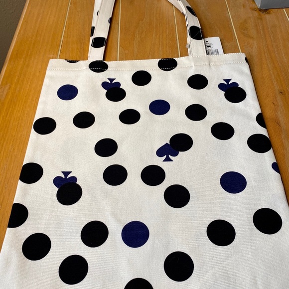 NEW Kate Spade ♠️ Polka Dot + Spade Canvas Tote! *Shorter shoulder strap* - Picture 13 of 14